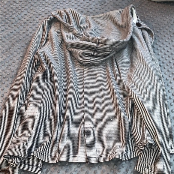 Roxy Black & White Striped Pea Coat - Picture 5 of 6